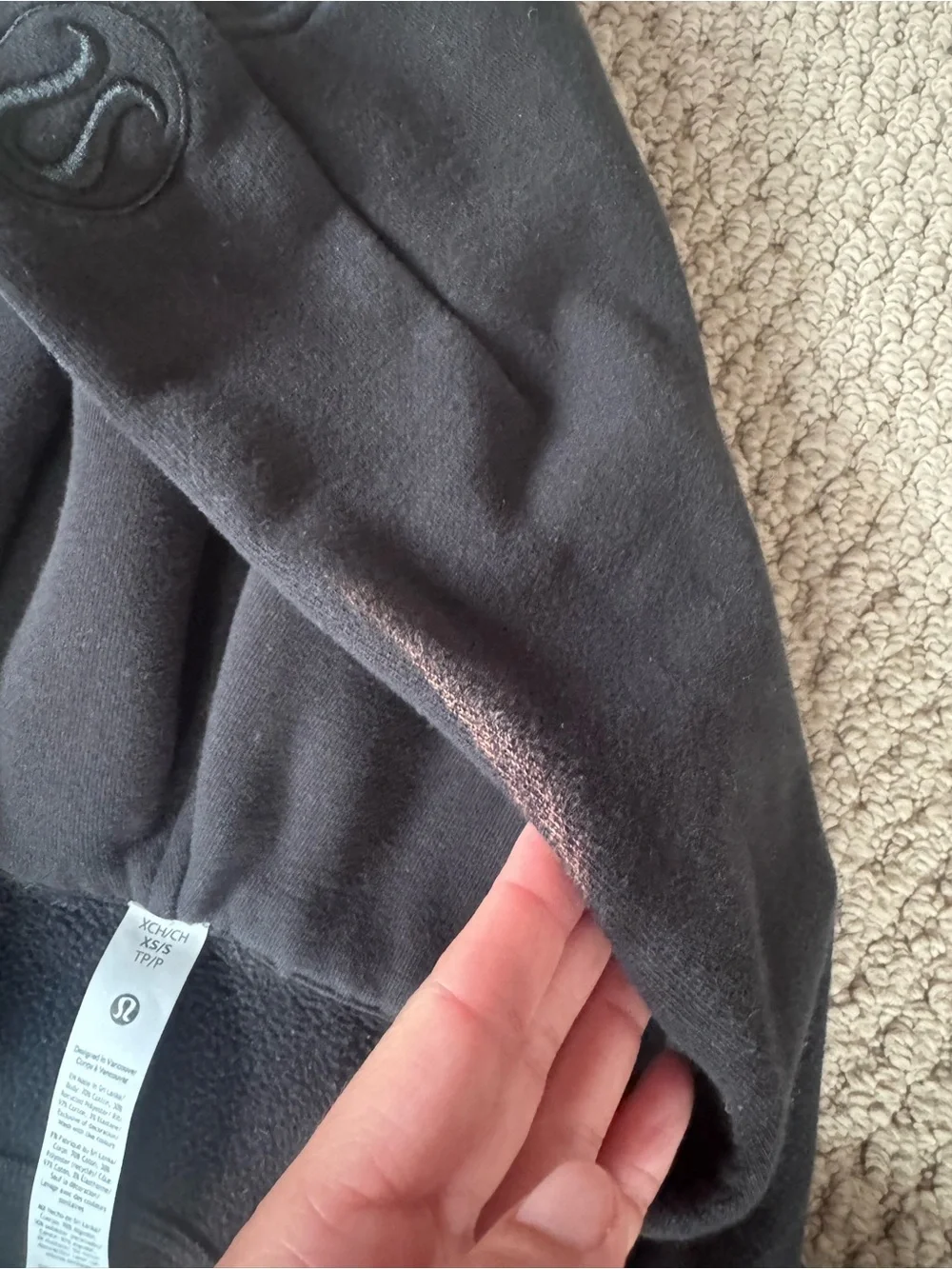 Lululemon Scuba Oversized Half-Zip Hoodie Long Black/Gold XS/S
